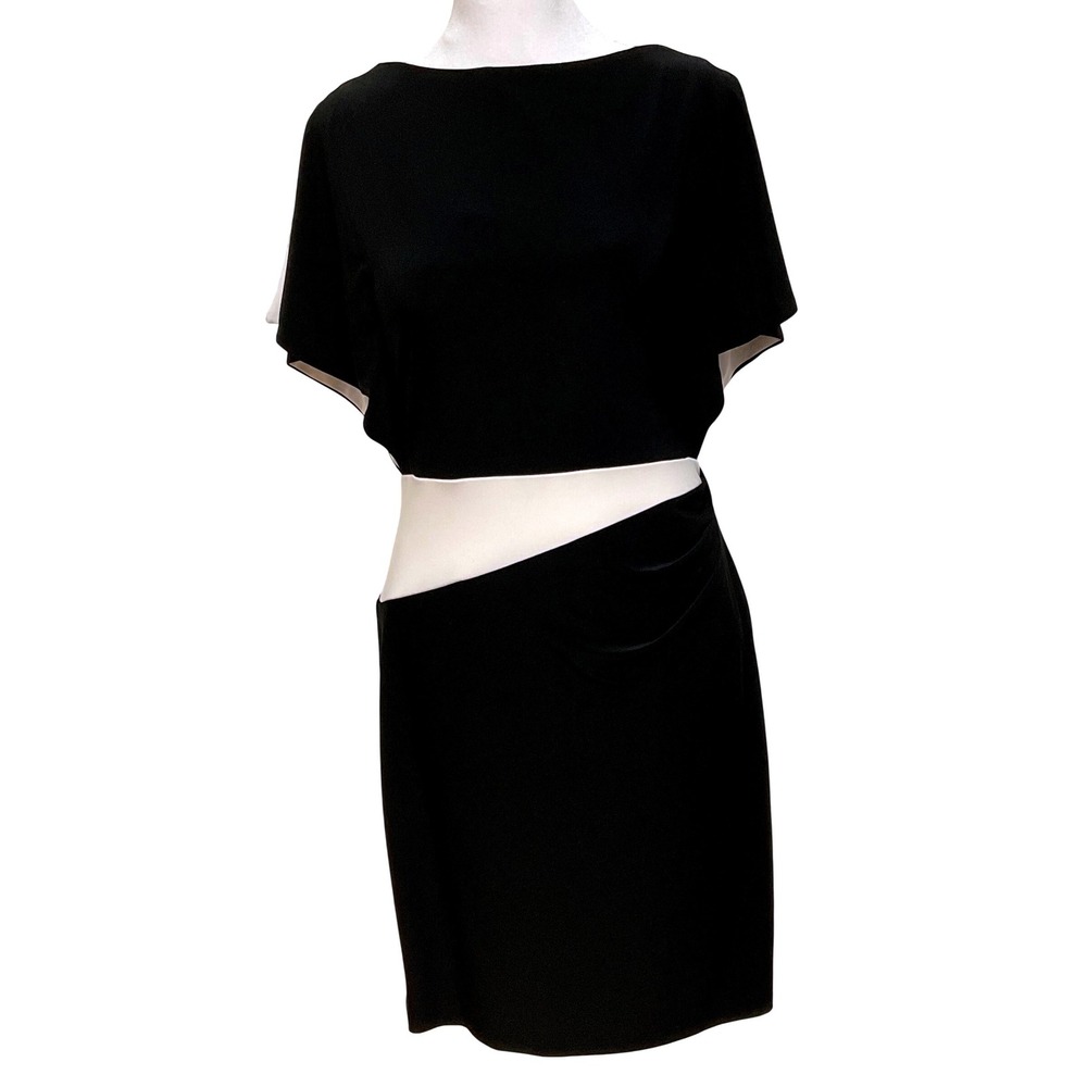 Lauren Ralph Lauren women's mini dress flutter sleeve sheath 6 petite ruffle‎
